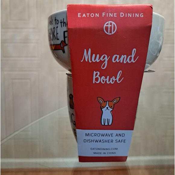 Set Eaton Fine Dining Mug And Bowl Microwave And Dishwasher Safe. - Picture 1 of 4